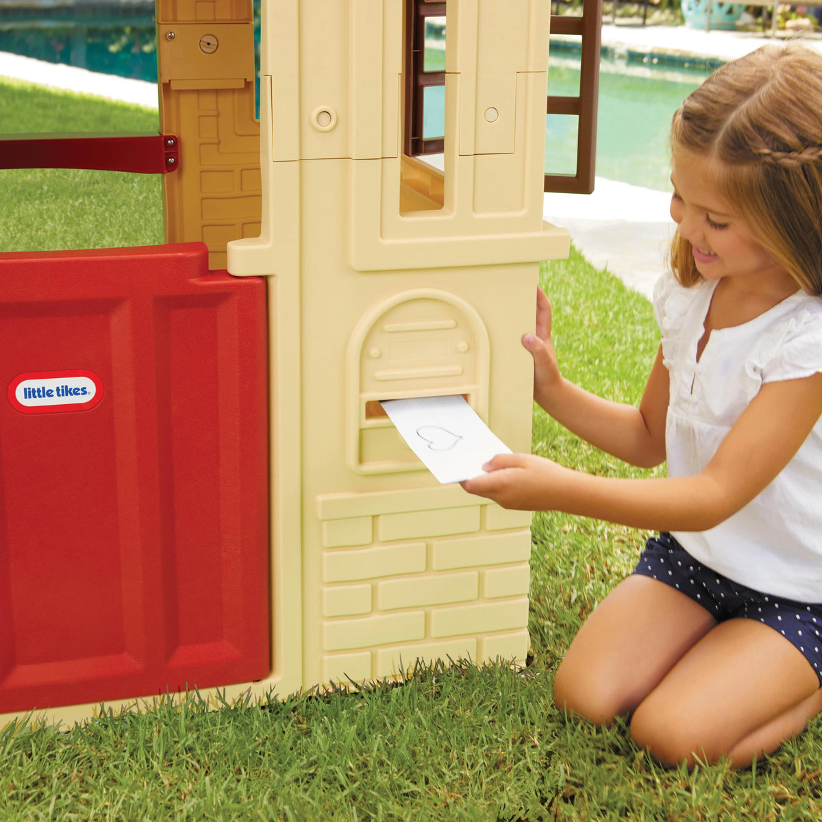 Tan Playhouse with Working Door, Windows, and Shutters R16247
