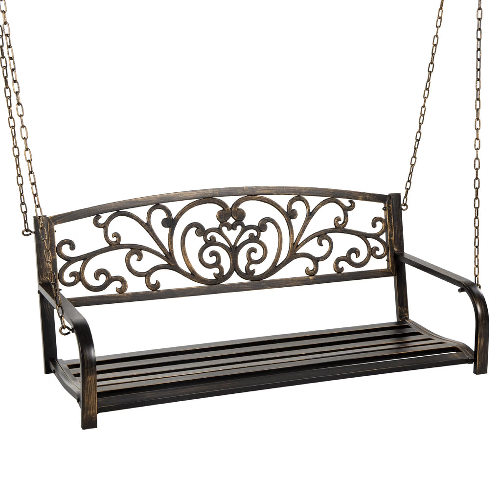 Bronze Metal Outdoor Porch Swing R86605