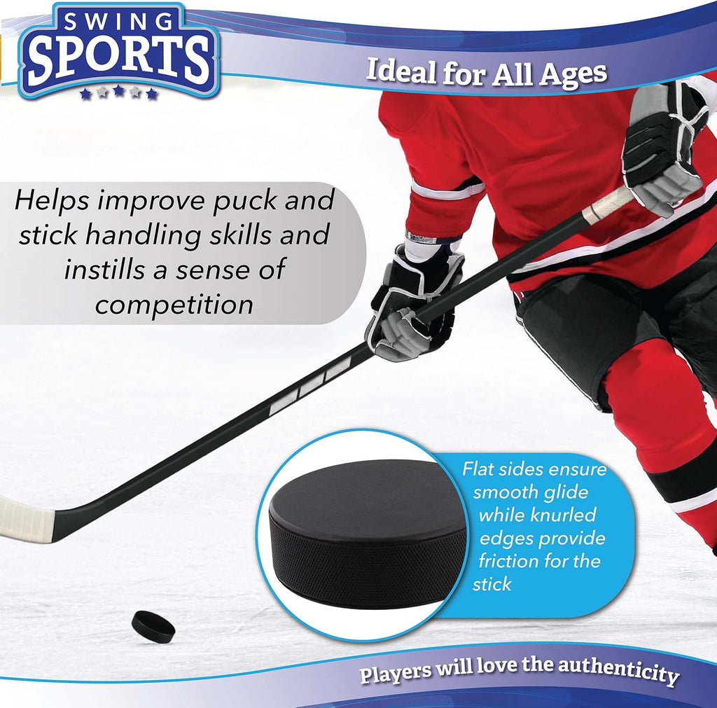 100pk Rubber Hockey Pucks 6oz V22879