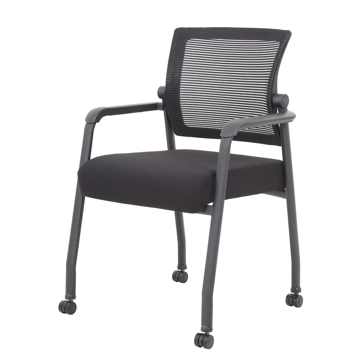 47" Round Table & 4 Mesh Guest Chair with Casters R322764