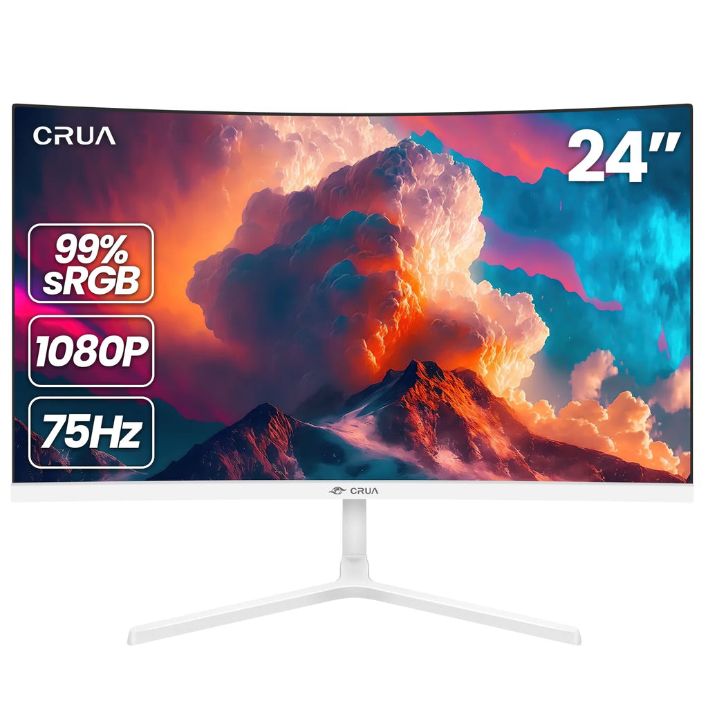 24 Curved Gaming Monitor FHD 1080P Frameless AMD FreeSync Black H2564