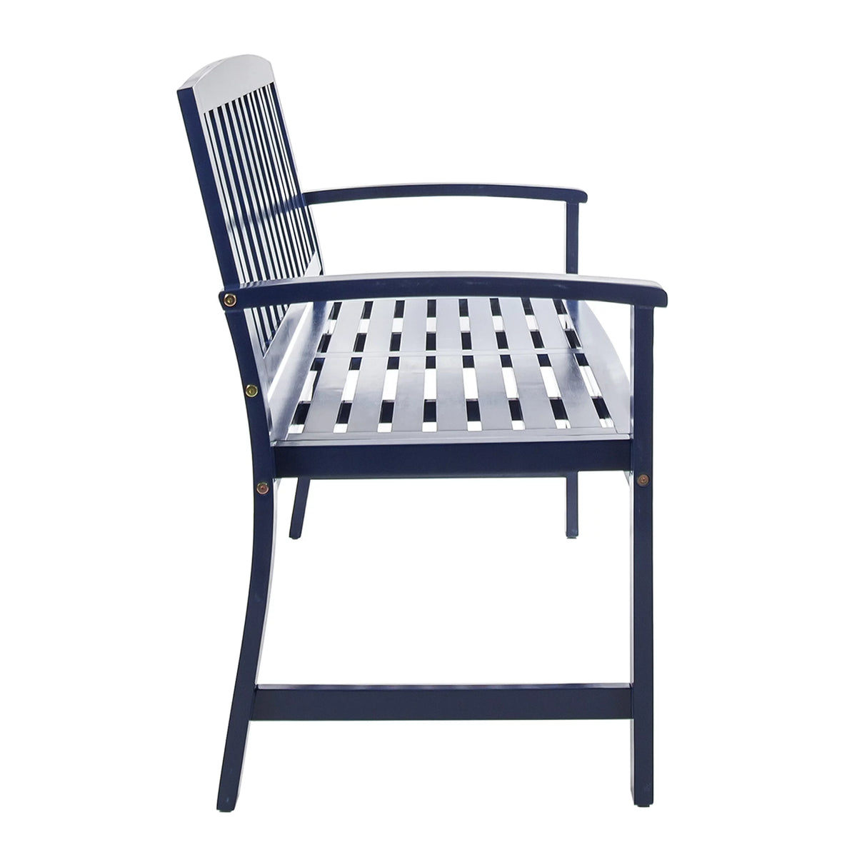 Navy Blue Acacia Wood Outdoor Bench L5865
