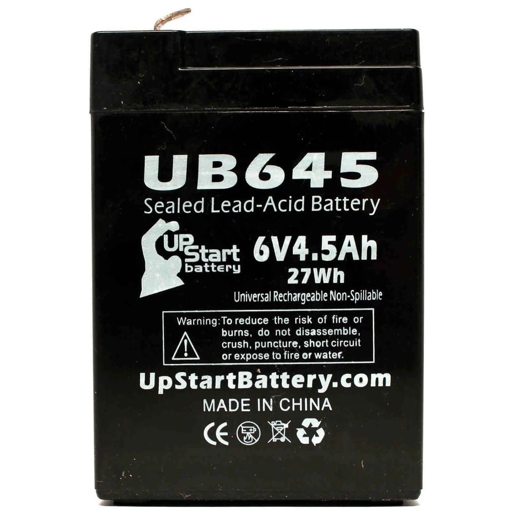 4x Pack 6V 4.5Ah Sealed Lead Acid Battery with F1 to F2 Terminal Adapters E515