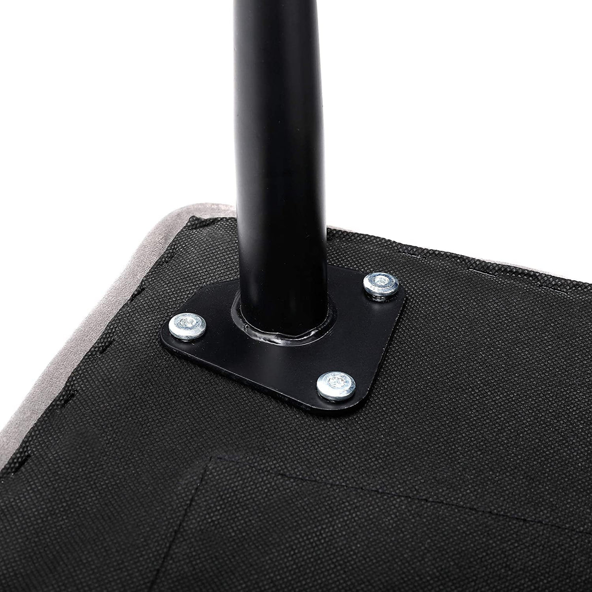 Grey Velvet Ottoman Foot Stool with Steel Legs H451179