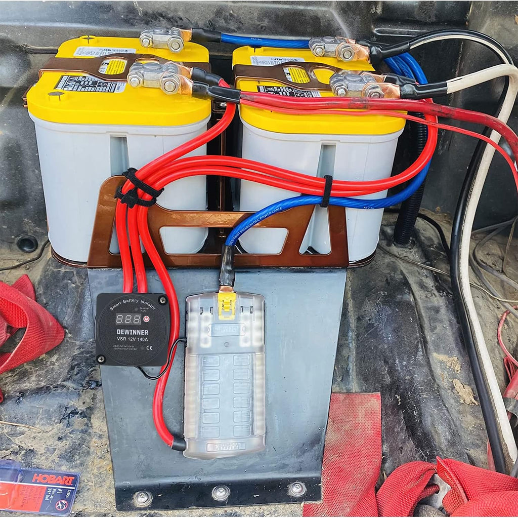 12V 140Amp Dual Battery Isolator Kit with LED Screen Voltage Display O209