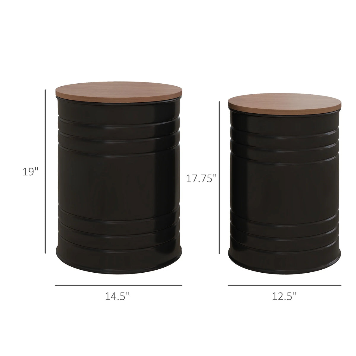 Set of 2 Storage Ottomans with Lids H77027