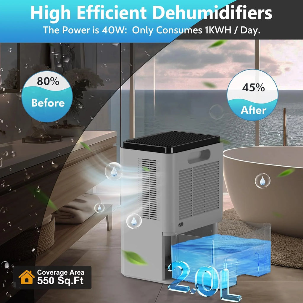 68 oz Portable Dehumidifier with Touch Control LCD Screen I952294