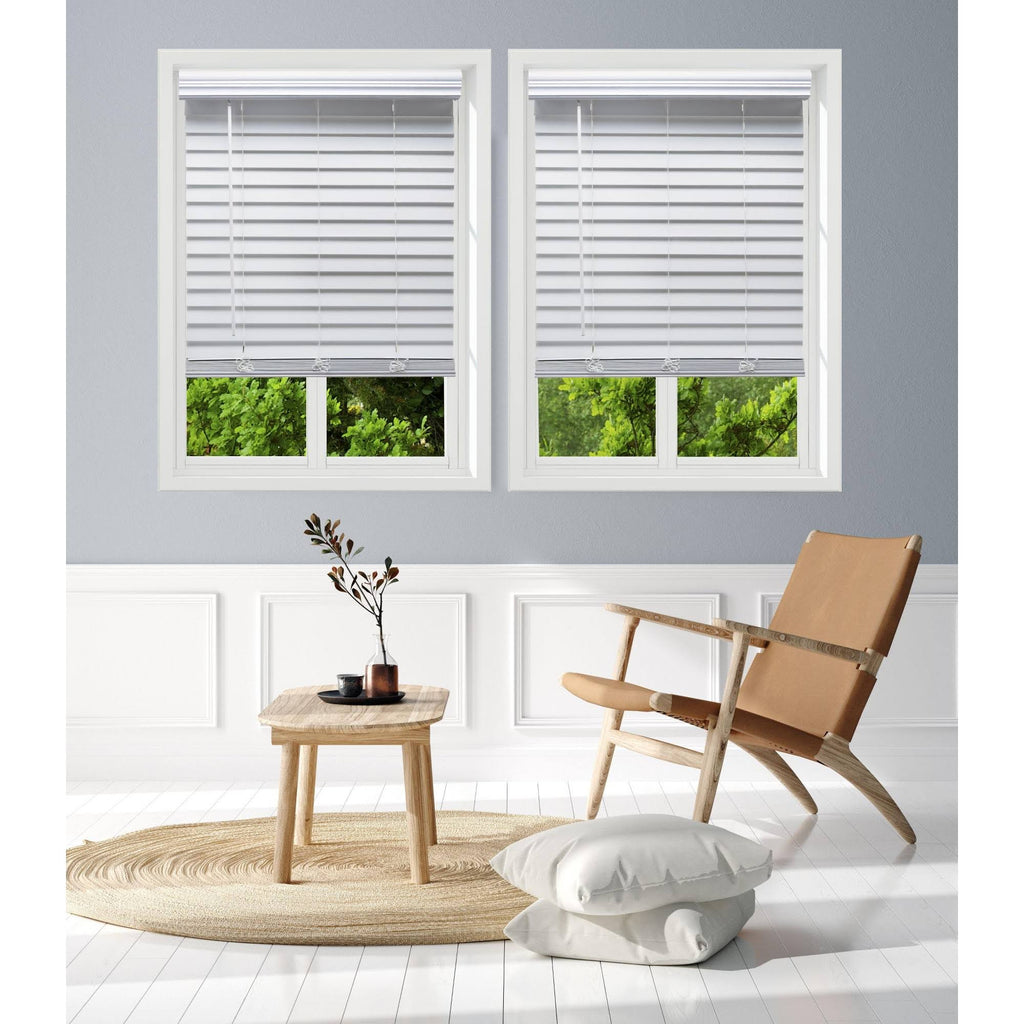 White Faux Wood Blinds S8326