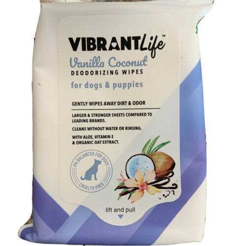 Vanilla Coconut Deodorizing Wipes for Dogs & Puppies C49367