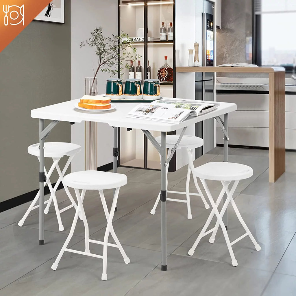 34" White Granite Bi-Folding Plastic Table A129269
