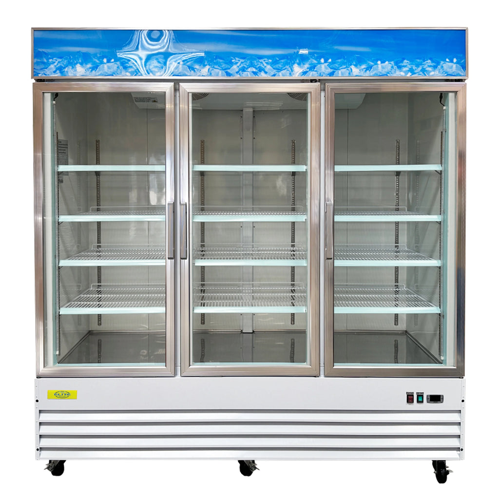 Three Glass Door Merchandiser Cooler Commercial Refrigerator, 53 Cu. ft. P79224