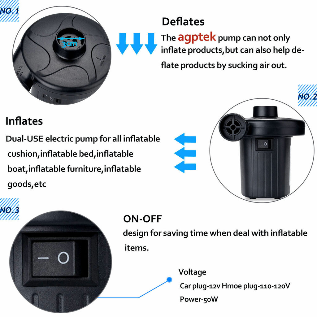 Electric Air Pump for Inflatable Camping Portable Q249