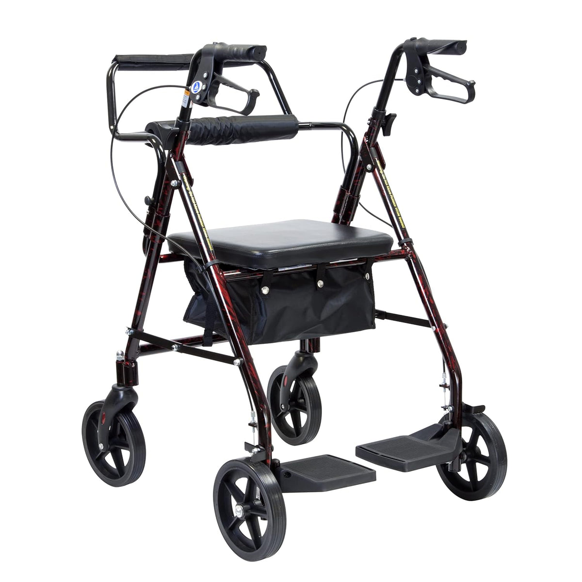 Red Frame 4 Wheel Rollator Z759