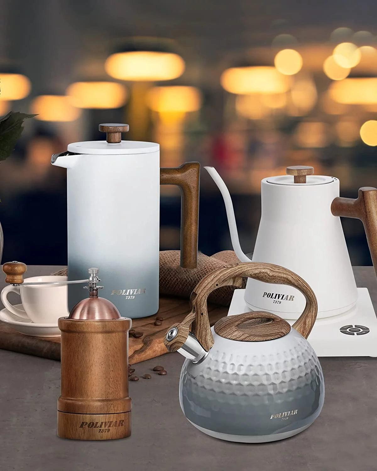 1200W Electric Gooseneck Kettle with Wood Handle R4942