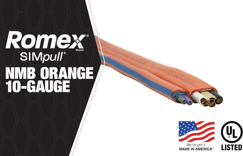 100' 10/3 with Ground Indoor Electrical Wire NM-B Orange W473