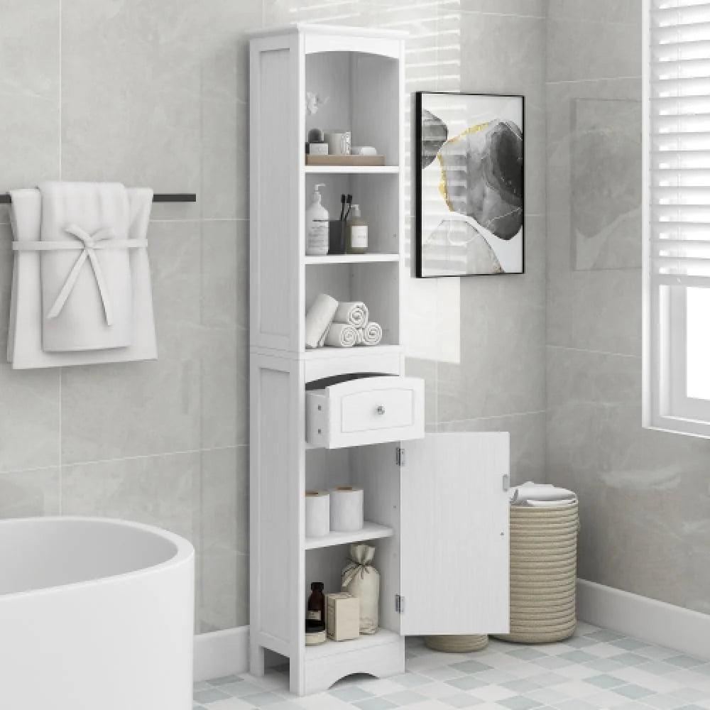 Grey Storage Cabinet with Adjustable Shelves and Drawers U180