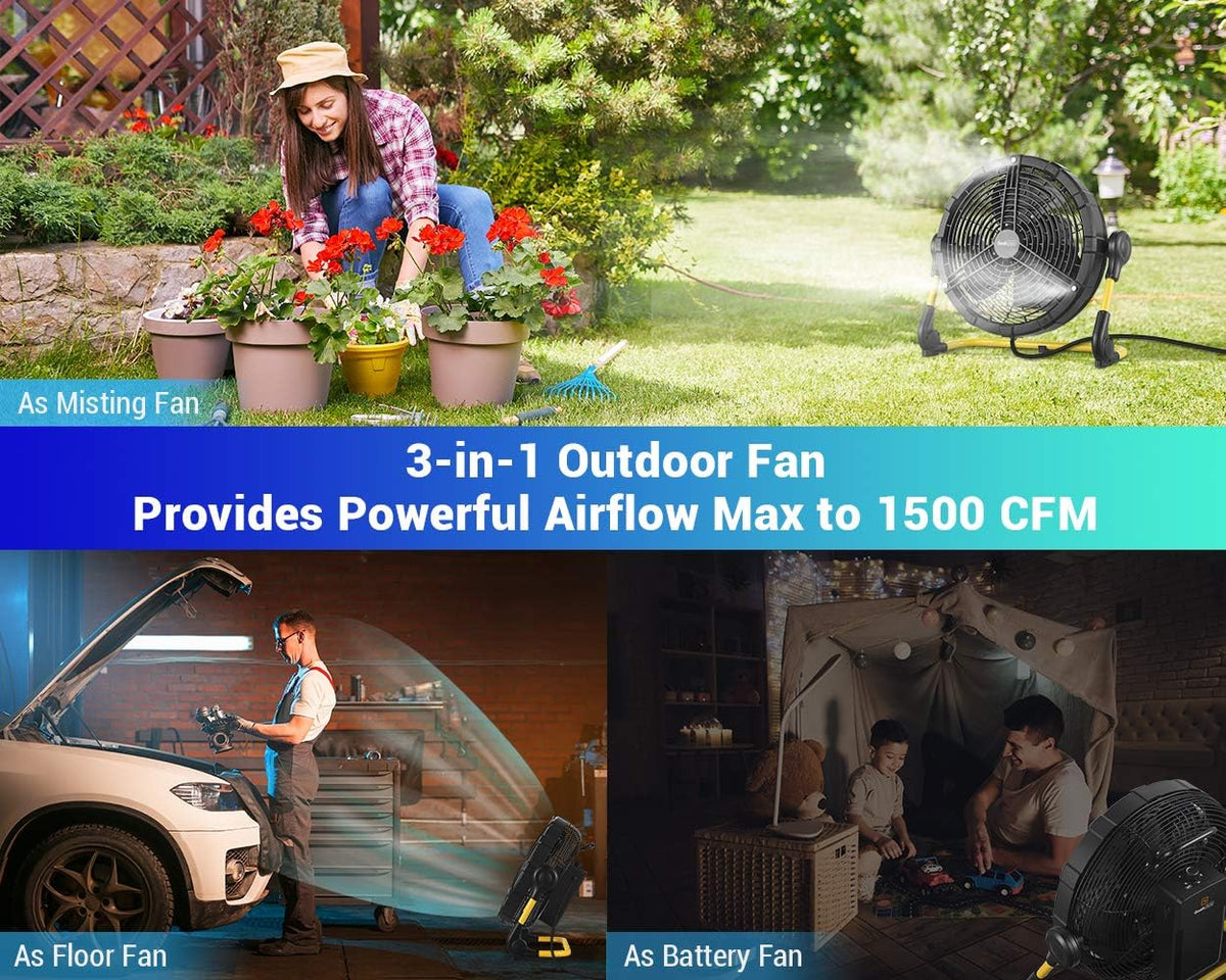 Rechargeable Outdoor Misting Fan 16 inch D72511