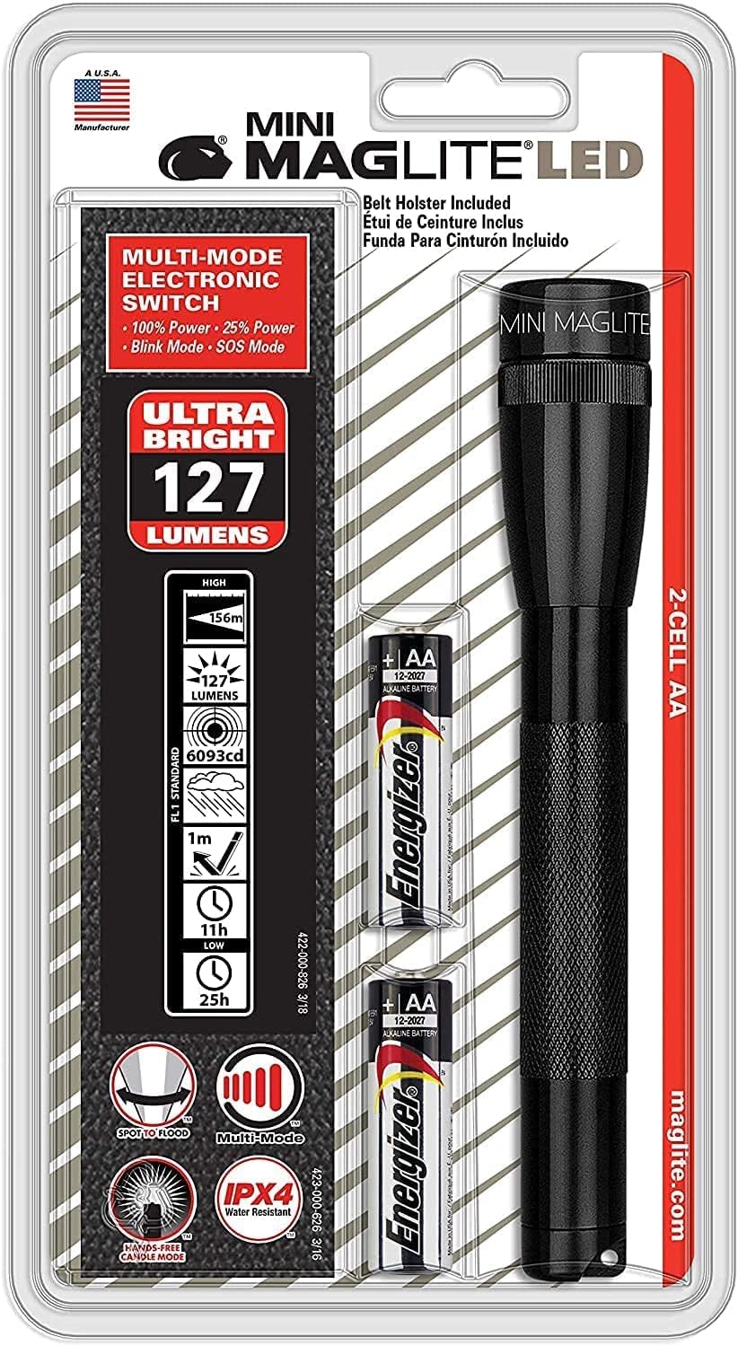 Black Aluminum 2 AA Flashlight T697