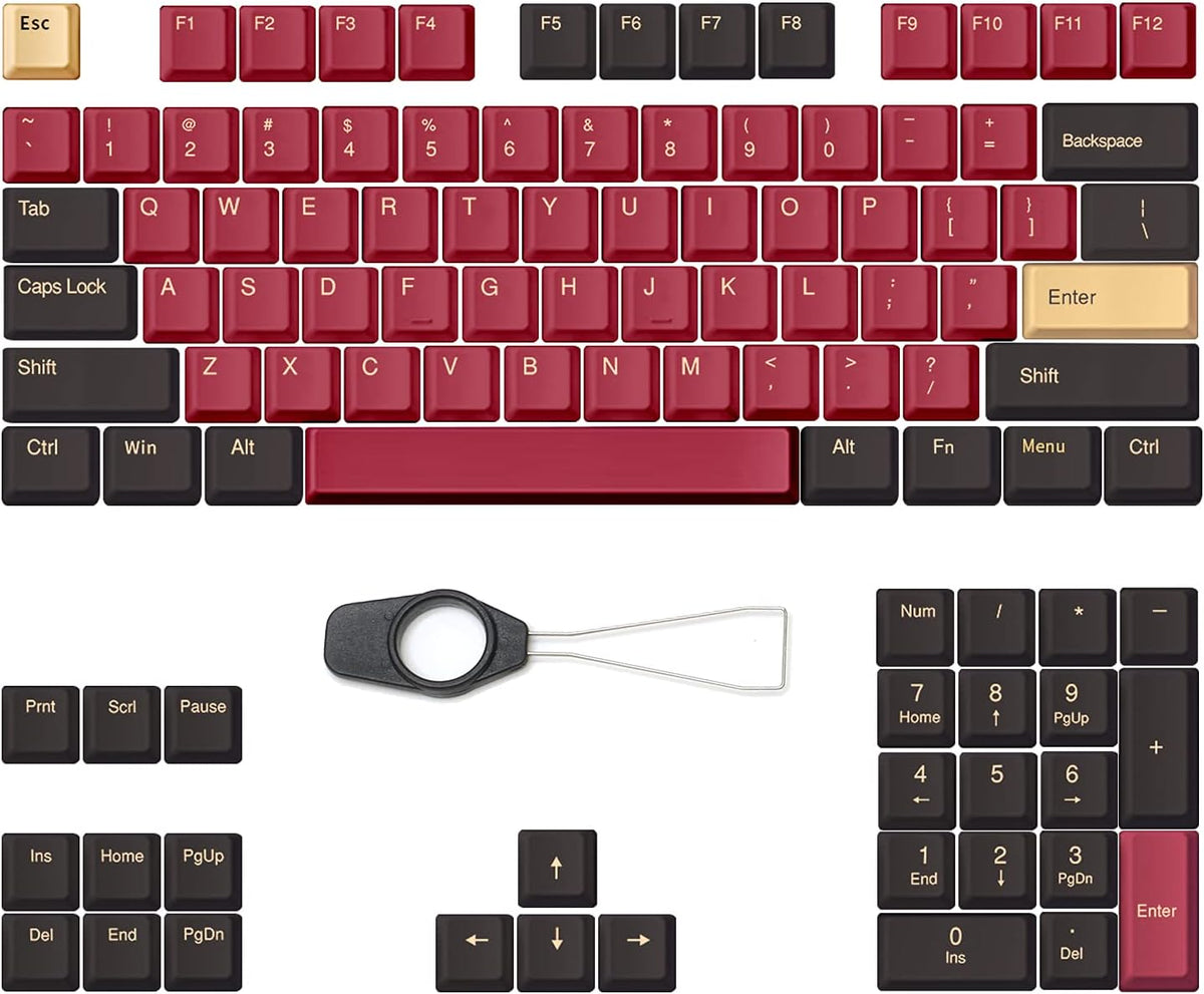 Black White 136 Keycap Set Cherry Profile PBT Keycaps J501629