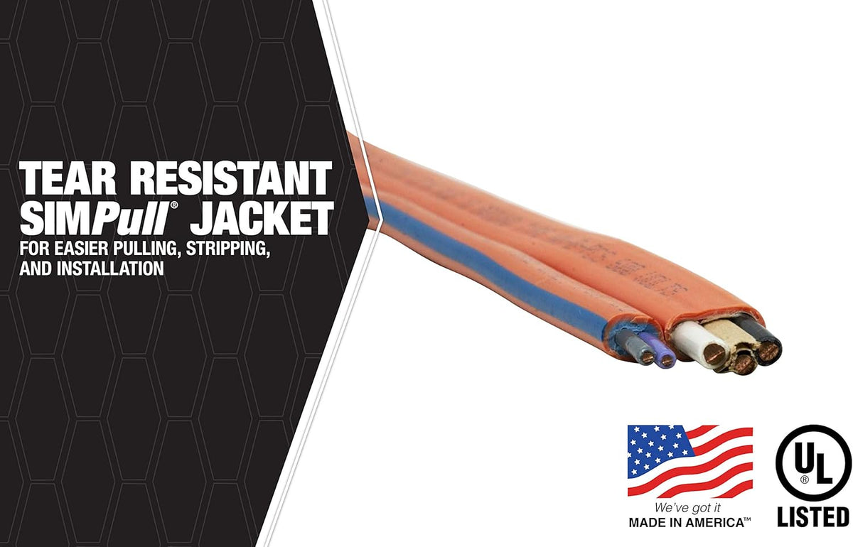 100' 10/3 with Ground Indoor Electrical Wire NM-B Orange W473