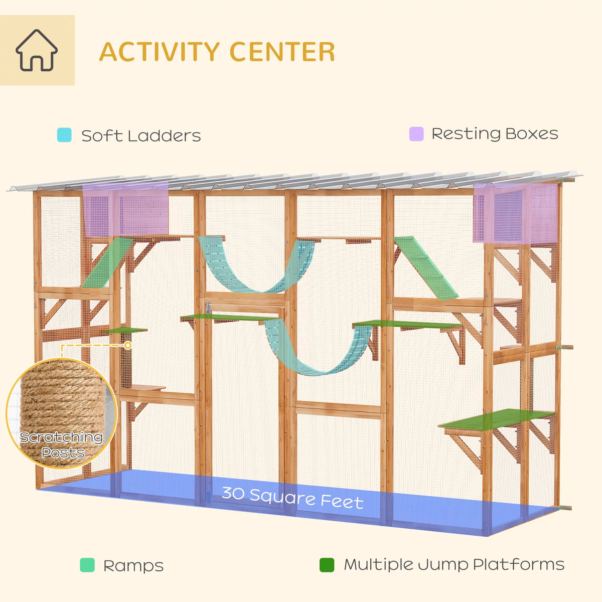 Outdoor Wooden Cat Enclosure B20607