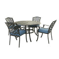 Outdoor Aluminum 5-Piece Round Dining Set with 4 Armchairs and Round Table G3532