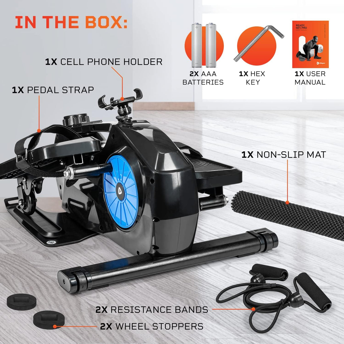 Under Desk Elliptical Machine with Adjustable Resistance B423