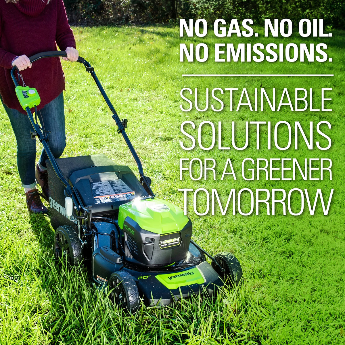 40V 20" Brushless Push Lawn Mower with 4.0 Ah Battery & Quick Charger J8811