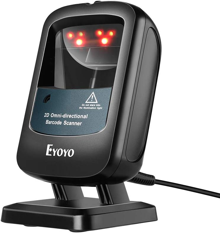 Desktop Barcode Scanner, Omnidirectional Hands-Free USB Wired Barcode Reader Q4914