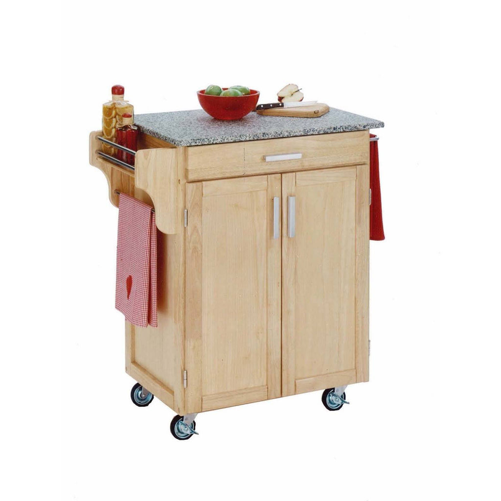 Natural Kitchen Cart with Granite Top U2986