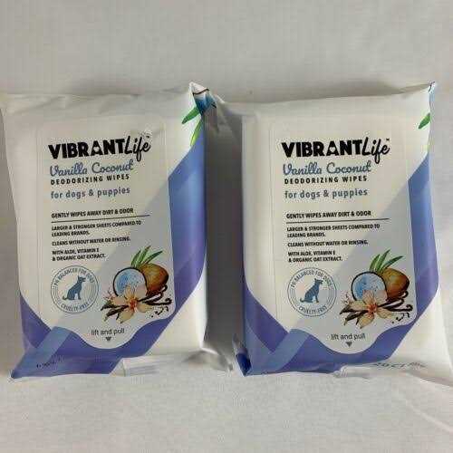Vanilla Coconut Deodorizing Wipes for Dogs & Puppies C49367