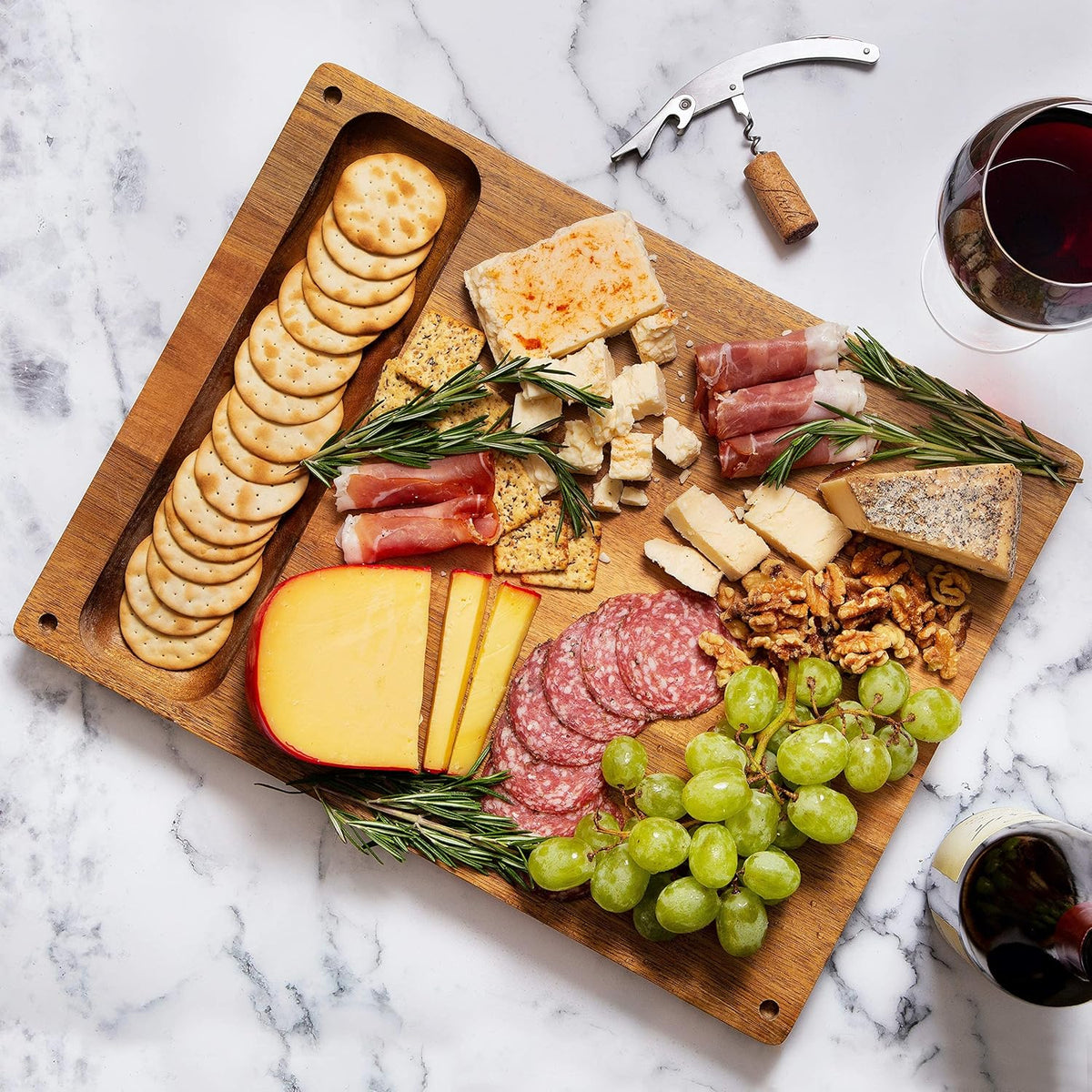 Reversible Acacia Wood Butcher Block Countertop and Charcuterie Board U600002