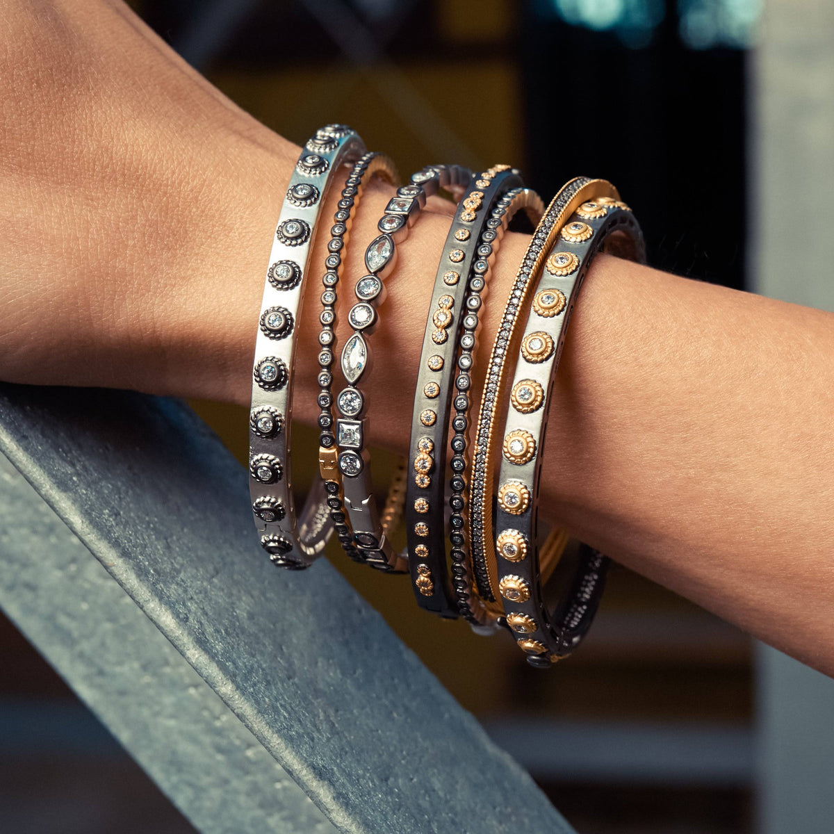 Studded Eternity Hinge Bangle M864698