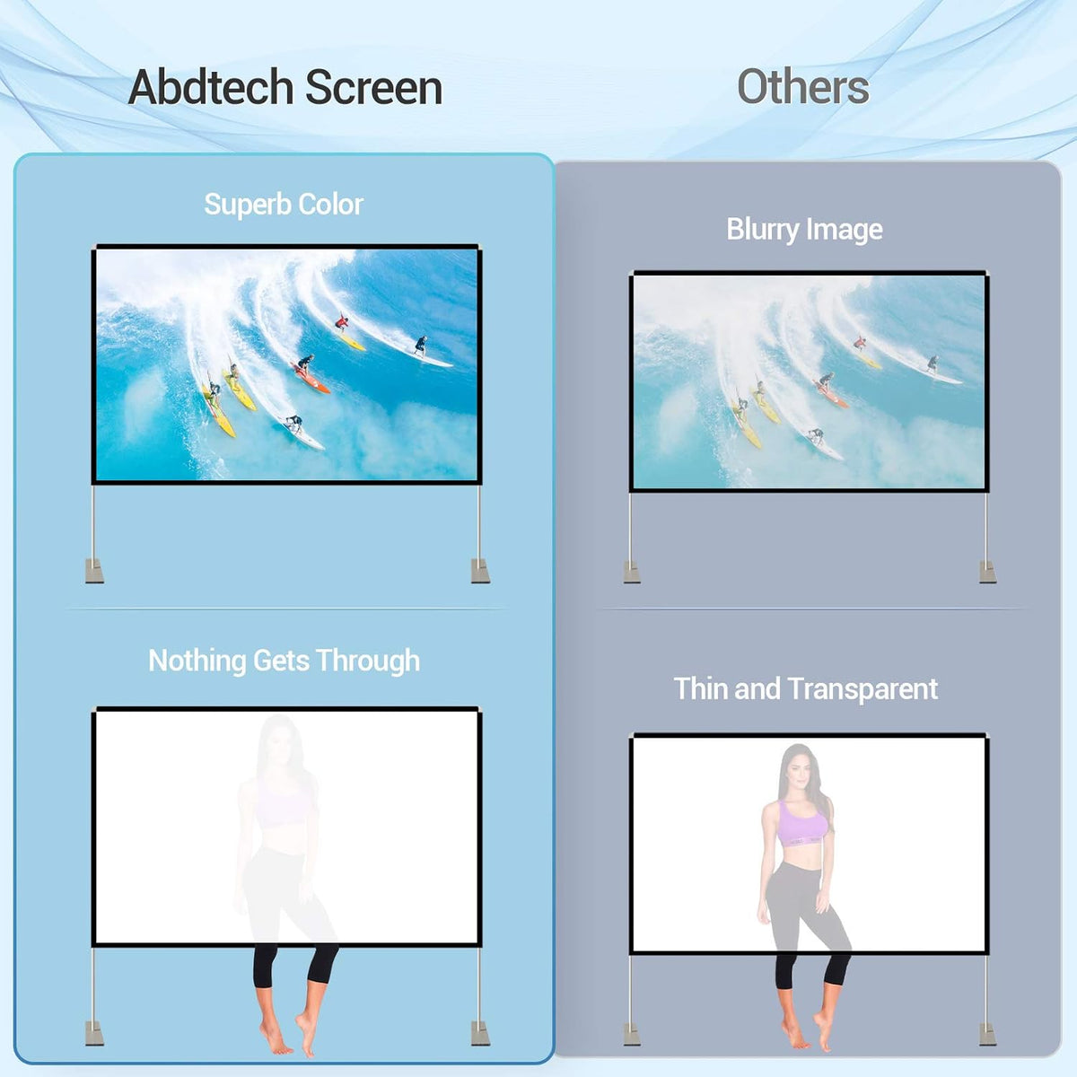 100 inch Portable Projector Screen with Stand and Carry Bag K418