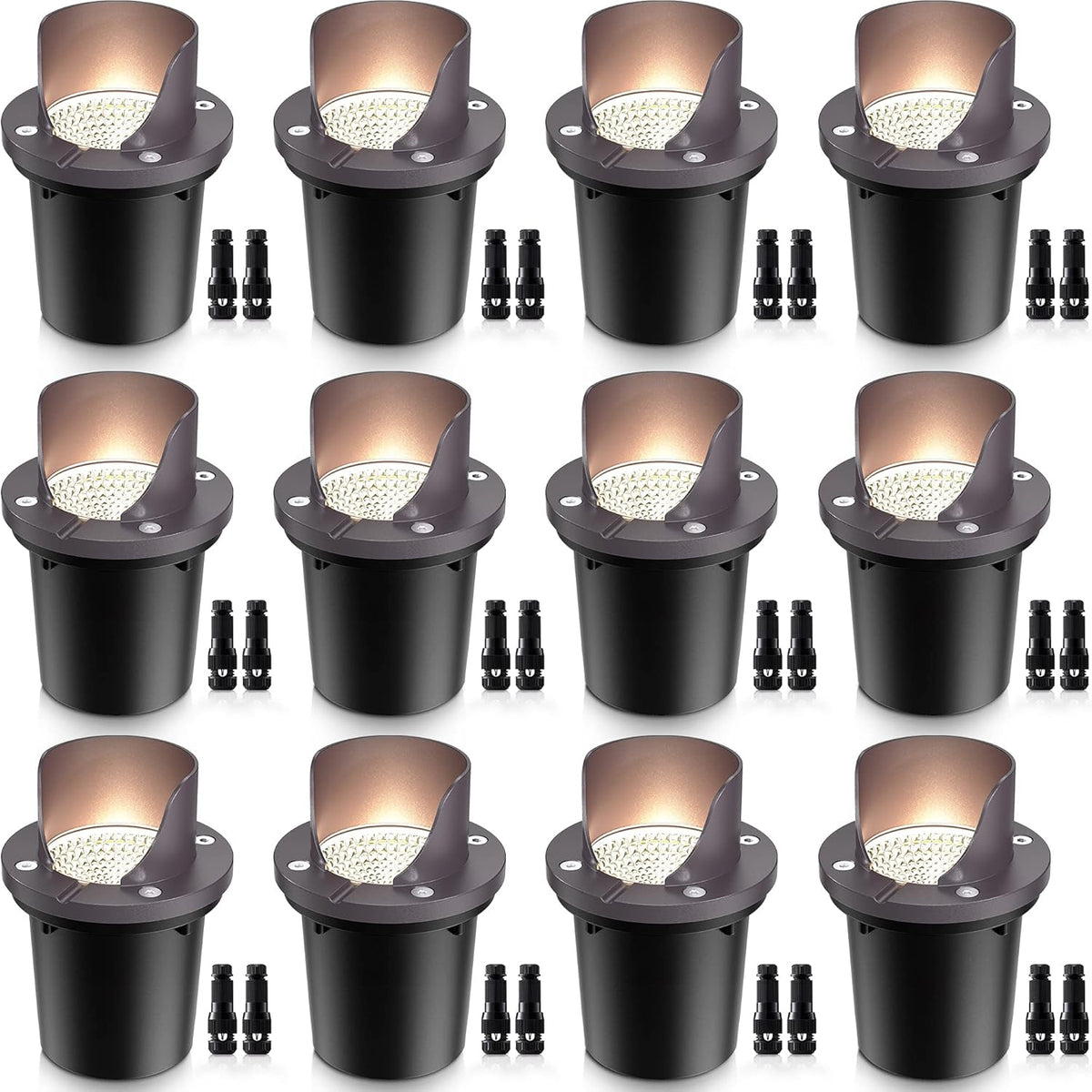 12 Pack Low Voltage LED Landscape Lights Warm White E4675