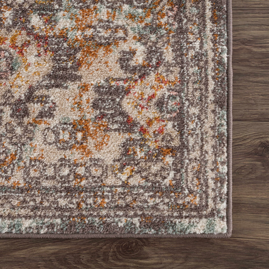 Gray Brown Red Area Rug C530253