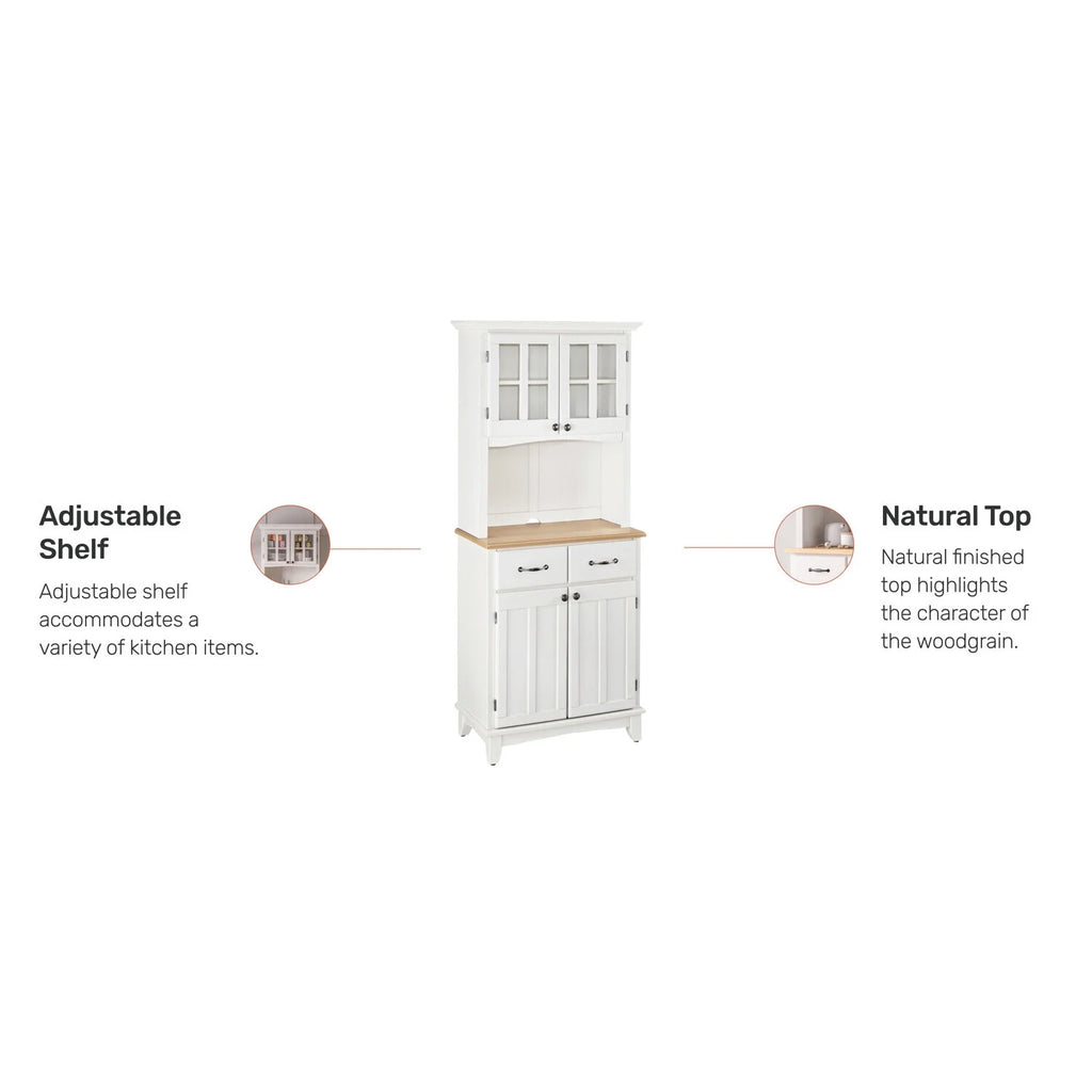 Off White Wood Buffet With Hutch S195