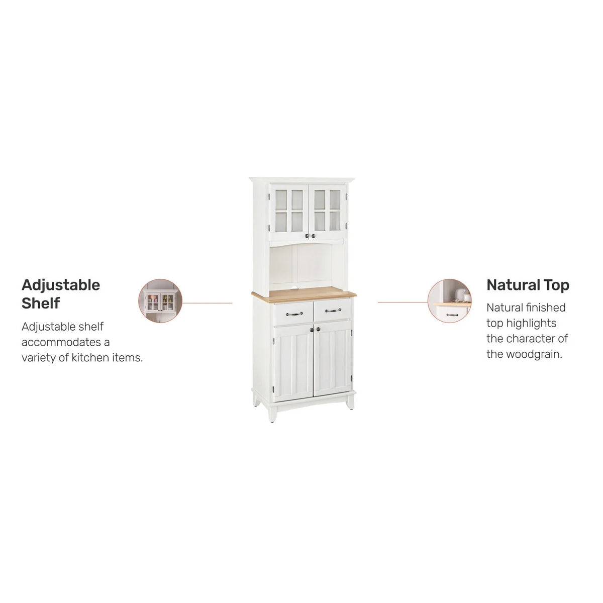 Off White Wood Buffet With Hutch S195