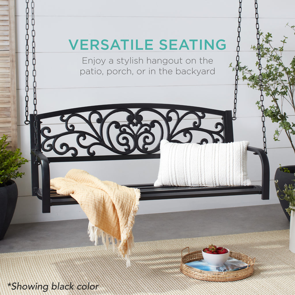 Bronze Metal Outdoor Porch Swing R86605