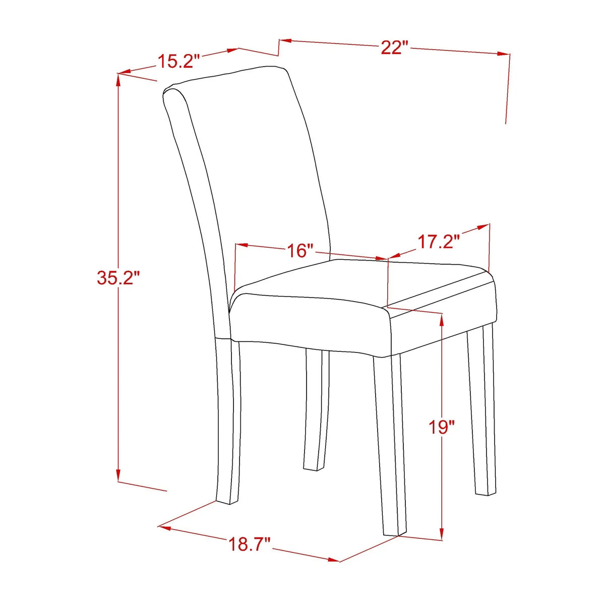 60 Inch Rectangular Dining Table And Six Parson Chair X492