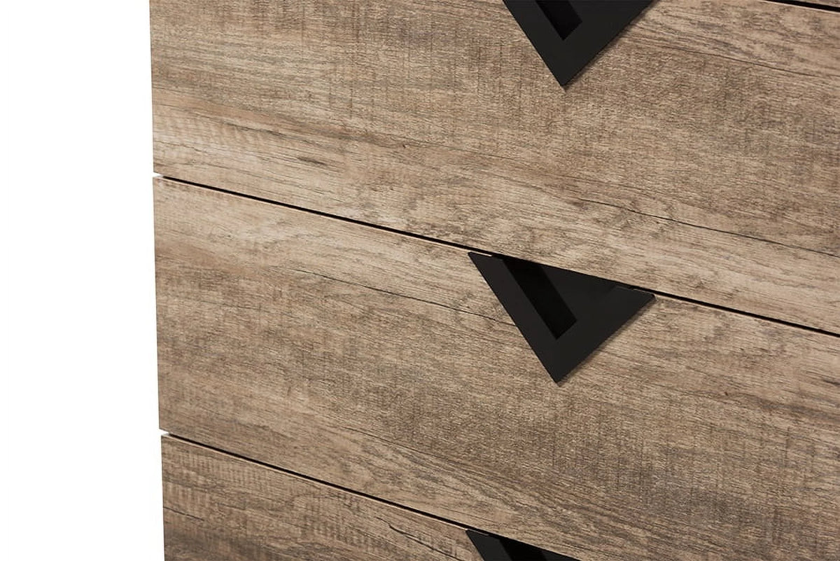 Light Brown Wood 5-Drawer Chest I68279
