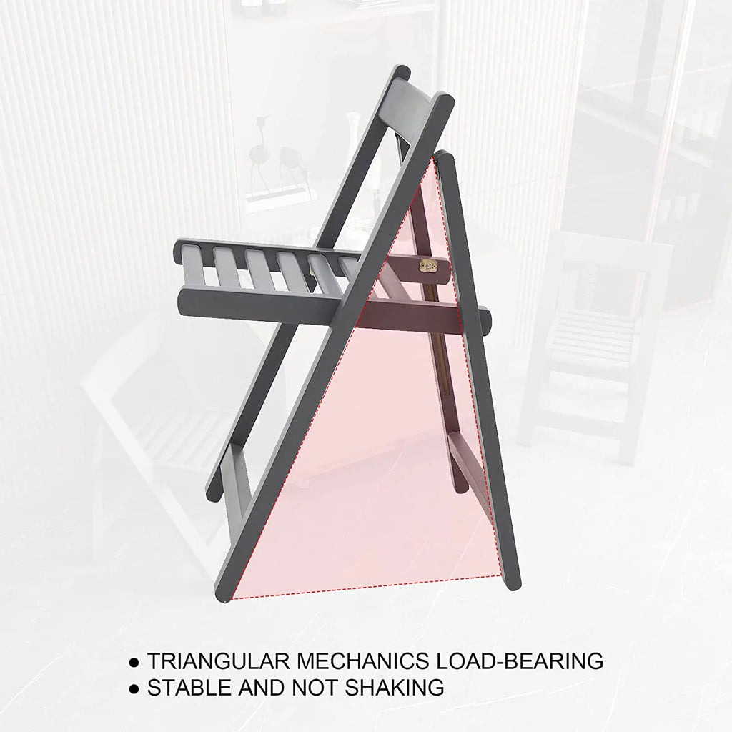 Folding Dining Chair 2 Pack Grey Wooden O572944