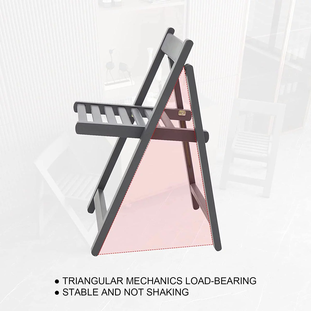 Folding Dining Chair 2 Pack Grey Wooden O572944