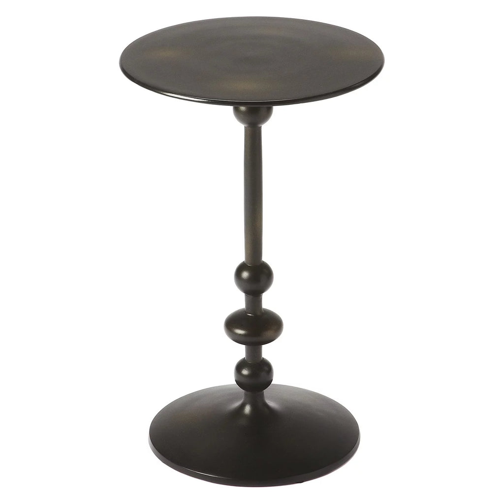Black Iron Pedestal End Table P664