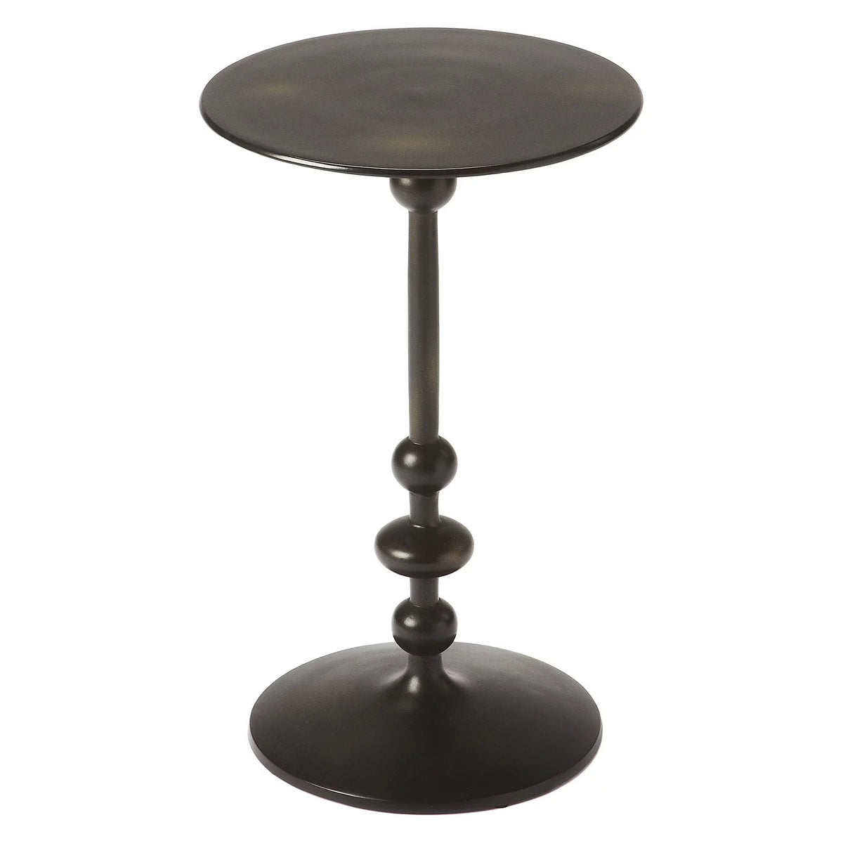 Black Iron Pedestal End Table P664