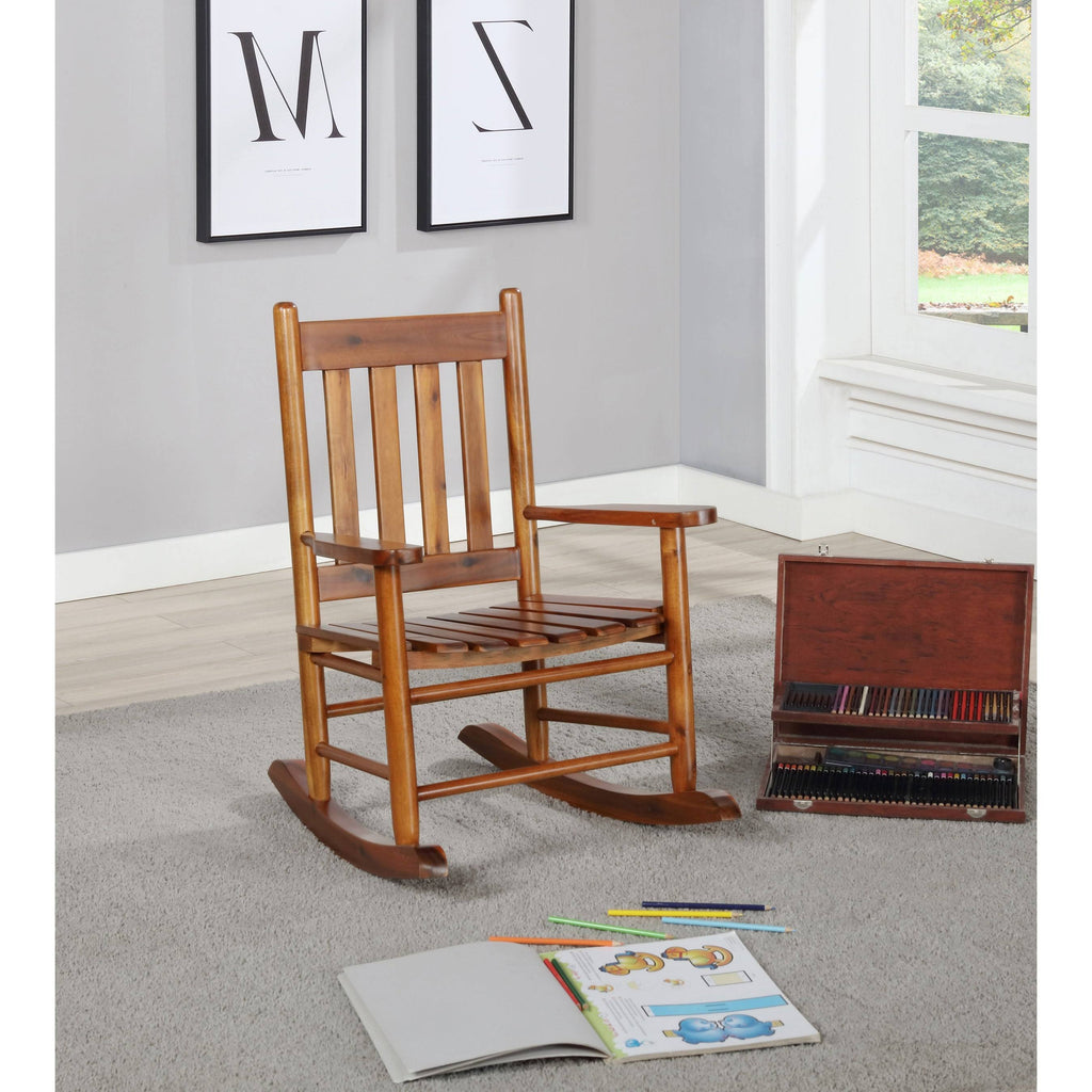 Golden Brown Wooden Youth Rocking Chair T8215