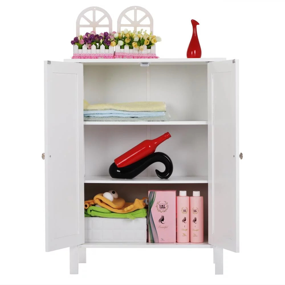 White Free Standing Wooden Shoe Storage Cabinet M6339