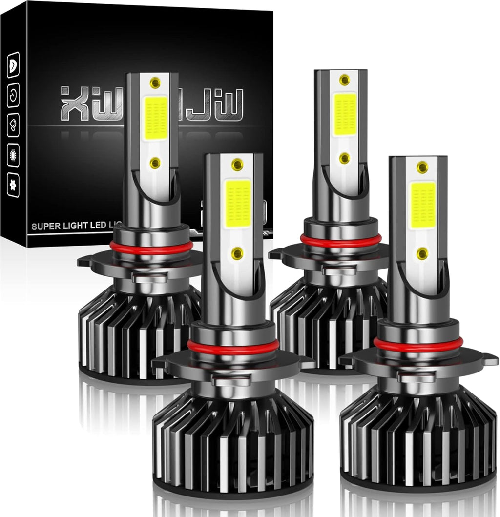 LED Headlight Bulbs, 9005 + 9006 High/Low Beam + 9006 Fog Light Bulbs, Pack of 6 Super White N6971