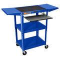 Adjustable Height Drop Leaf AV Cart Royal Blue E9303