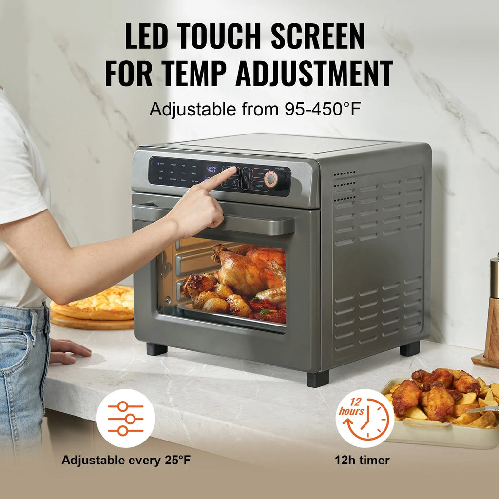 12-IN-1 1700W Air Fryer Toaster Oven 25L Stainless Steel Convection Oven W177